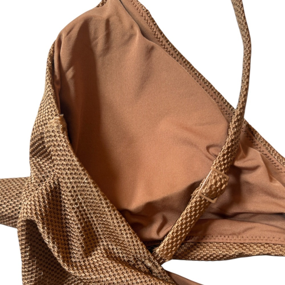 Aerie One Piece Shine Pique Wrap Swimsuit Cut Out Full Coverage Size Small NWT - Picture 7 of 12